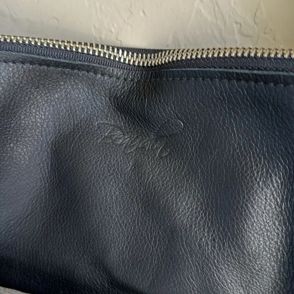 Beaudin Black Shoulder Bag with Silver Accent Pocket